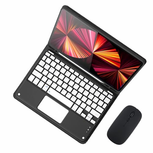 GUPENAA Tastatur Hülle für iPad mini 6. Generation 8,3 Zoll 2021 mit Touchpad, Integrierter Bleistifthalter, Magnetische Abnehmbare Kabellose Bluetooth-Tastatur mit Maus,Schwarz