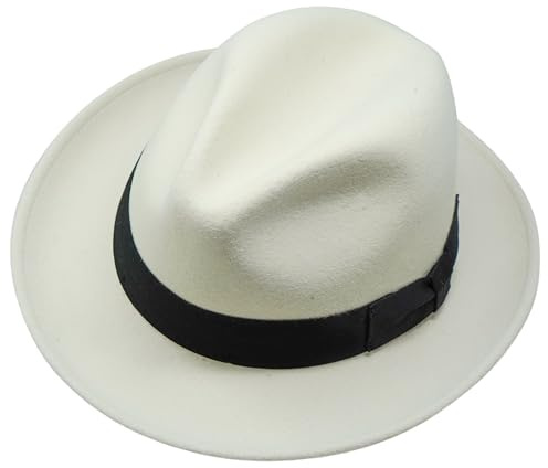 Borges & Scott - Natürlich Rohe Wolle Sommer - Fedora - Leichtgewichtig - 100% Wollfilz – Für die Reise knautschbar - Wasserabweisend - Snap Brim.