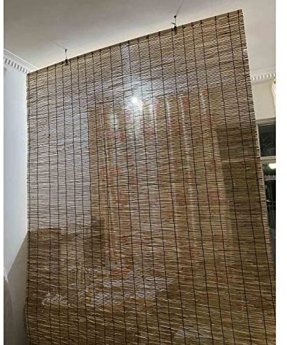 Bambus-Rollos für Fenster, isolierende Vorhänge mit winddichtem und UV-Schutz, Seitenzug-Design mit Haken, 150 x 235 cm, ideal für Heimdekoration.