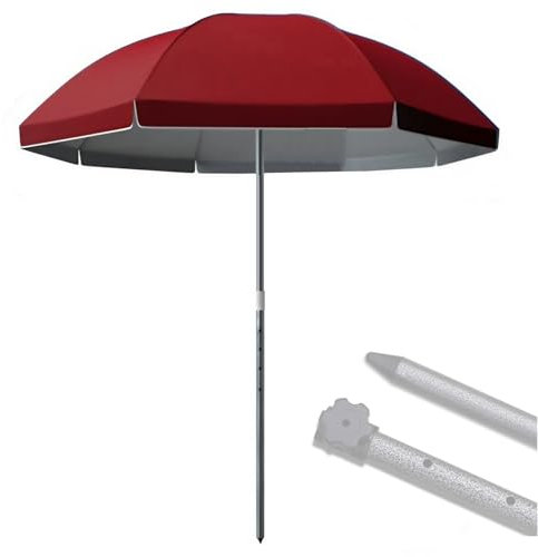 Parasol de Jardin 240/260/280/300 cm,Parasol Rond, Parasol de Table d'extérieur, Parasol de Plage Portable pour Balcon,Terrasse, Piscine, Arrière-cour, Bordeaux(260cm/8.5ft)