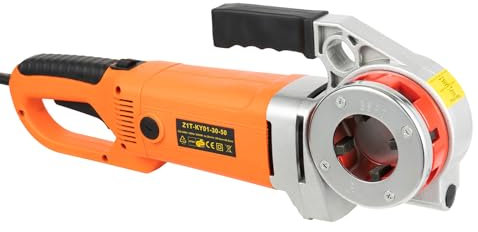 Elektrische Rohreinfädelmaschine, Tragbare Rohrgewinde Schneidkluppe mit 6 Schneideisen, Rohreinfädler Elektrischer Rohreinfädler Gewindeschneider Rohreinfädelmaschine Hand-Ratschen-Rohreinfädler-Set