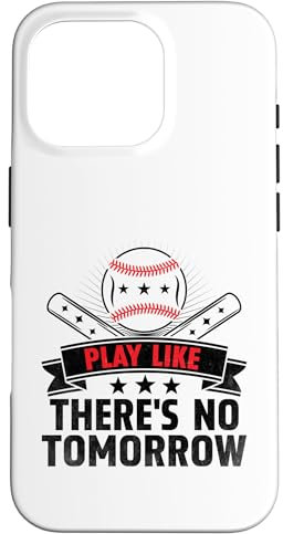 Coque pour iPhone 16 Pro Jouez comme il n'y a pas de tomorrow Catcher Pitcher Softball