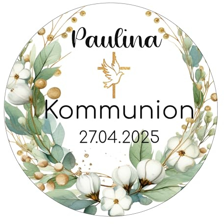Tortenbild oder Muffin Aufleger personalisiert mit Text | Kommunion | Konfirmation | Firmung | Jugendweihe - Fondant, Oblate oder Dekorpapier Plus