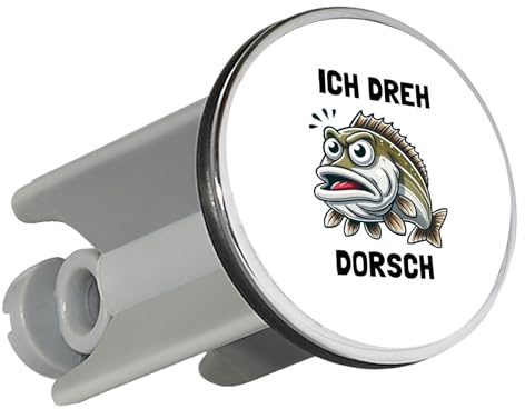 Huuraa Waschbeckenstöpsel Ich dreh Dorsch Comic Meme Geschenk | Universal Stopfen 4cm höhenverstellbar Abflussstopfen Geschenkidee Stöpsel mit Motiv für das Waschbecken