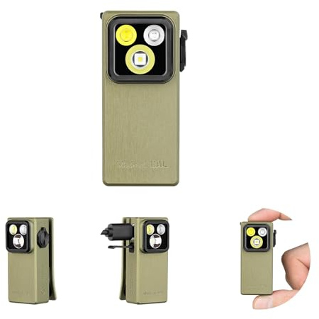 OLIGHT Oclip Ultra, EDC-Taschenlampe, 530 Lumen, 3 Lichtmodi: Flutlicht, Strahler und UV, USB-C-wiederaufladbar, IPX6 wasserdicht, 55 g (Olivgrün)