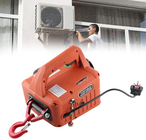 Fafeicy Electric Hoist with Remote Control 1500W Power 500KG Capacity 7.6M Lift for Construction Warehouse Shipyard (UK Plug)