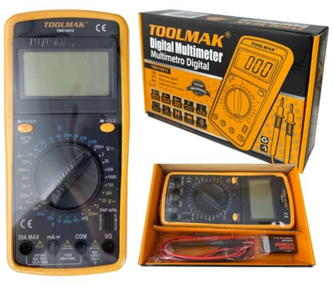 TOOLMAK Multimetro Digitale 1000V AC/DC con Display LCD e Diodi TMK19915
