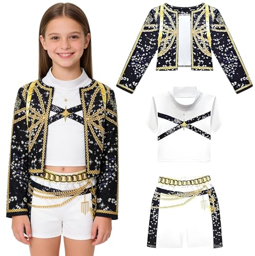 KOMEIYL Costume Cosplay Rumi, Anime Cosplay Costume, 3 Piezas Cantantes Pop Disfraz Completo de Anime, para Carnavals Fiestas Cosplay (120cm)