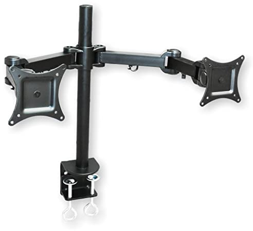 DMP Display Mount Pro Monitor Tischhalterung Dual für 2 Monitore bis zu 27 Zoll (68,6cm) neigbar schwenkbar 360° höhenverstellbar VESA 75/100