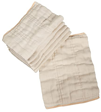 Unbleached Prefold Cloth Diapers by OsoCozy – 100% Cotton, Durable, Soft, Absorbent, Sustainable & Economical - 10x14, Fits 6-11 Lbs. - (Newborn 4x6x4)