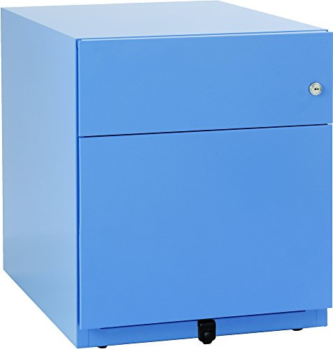 BISLEY Contenedor con Ruedas, con Tirador, 1 cajón Universal, 1 cajón HR, Metal, 605 Azul, 56,5 x 42 x 49,5 cm