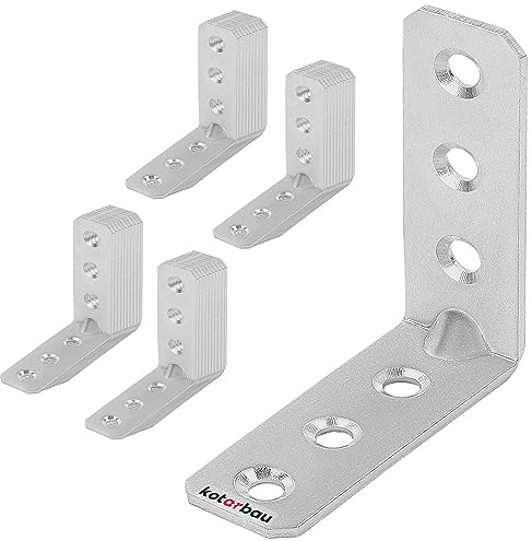 KOTARBAU® Lot de 50 Équerres Fixation 60 x 60 x 20 mm Équerre d'assemblage Acier Galvanisée Connecteurs pour Le Bois Équerre renforcée Support de Coin Raccord coudé