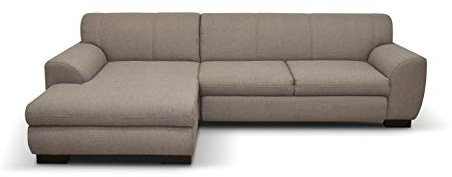 DOMO. collection Ecksofa Nika, Sofa mit Schlaffunktion in L-Form, Eckgarnitur, moderne Polsterecke, Eckcouch, Schlafsofa, 277 x 156 x 78 cm (BxTxH), braun