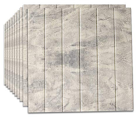 CAOXN Peel And Stick Vintage Wood Wallpaper, Thicken Durable Waterproof 3D Foam Wall Panels Self Adhesive Wall Stickers for Home Decoration, 70×70Cm,Type 1
