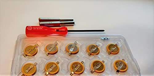 TOPALLI – 10 pilas Gameboy Cr1616 by Compatible con Gameboy Color, Advance Cartucho de juego y Tri-Wing Destornillador de reparación y 3,8 mm y 4,5 mm Piezas de repuesto para Gameboy y Más