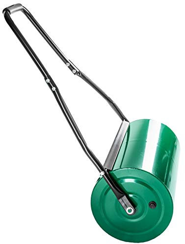 TecTake® Rouleau à Gazon Rouleau de Jardin, Tambour 60 cm Équipé d'un racleur Lestage Eau ou Sable, Entretien Pelouse, pour Semis et Graines, Outil de Jardinage, Jardin, Aide la Pousse du Gazon