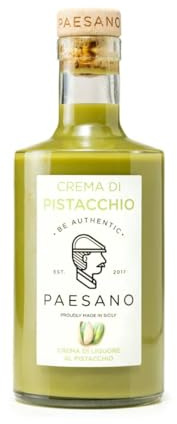 Paesano, Crema di Liquore al Pistacchio, Digestivo, Ingrediente per Cocktails, Prodotto in Italia, 100% Made In Sicily, Gradazione Alcolica 17%, (500ml)