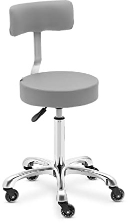 Physa Wells Dark Gray Rollhocker mit Rückenlehne Dunkelgrau 53-71 cm Rollhocker Rollhocker höhenverstellbar Friseurhocker