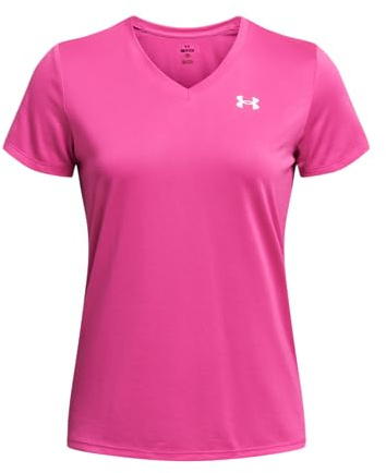 Under Armour Damen Tech SSV- Solid, Trainings-T-Shirt für Damen, kurzärmeliges Funktionsshirt mit V-Ausschnitt für das Training