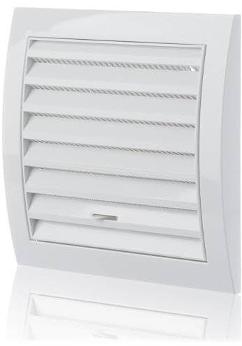150x150mm Rejilla de Ventilación Regulable de Plástico ABS Blanco con Mosquitera - Rejillas de Ventilación Rectangulares