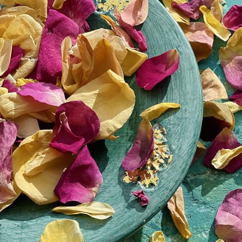 Edible Petals - 200ml - Freeze Dried Multicoloured Rose - Certified Food Grade (395)