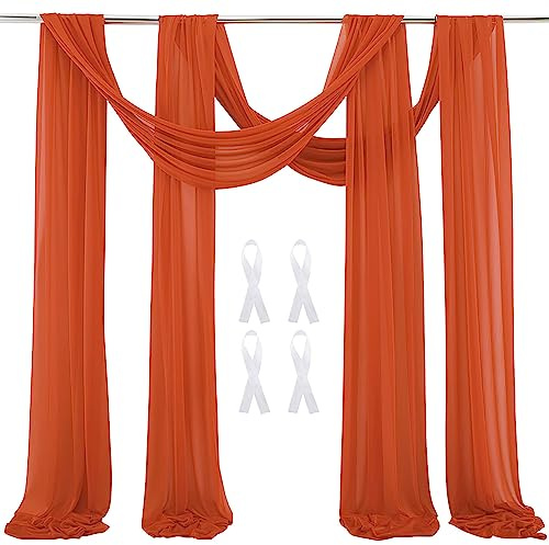 Caramello Wedding Backdrop Tulle Tenda 2 pannelli 600x75cm Arco Drappeggio Voile Chiffon Tessuto Drappeggio Tende Arbor Drappeggio per di Cerimonia di Matrimonio Ricevimento Party Soffitto Decor