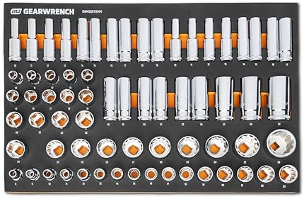 GEARWRENCH 67 Piece 1/2” Drive Master Metric Chrome Socket Set in Foam Storage Tray - GWMSSKT12MM