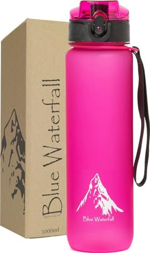Innovaland Borraccia motivazionale fucsia rosa - Borraccia da 1 litro - Borraccia con indicatore del tempo - senza BPA - borraccia motivazionale - adulti - bambini