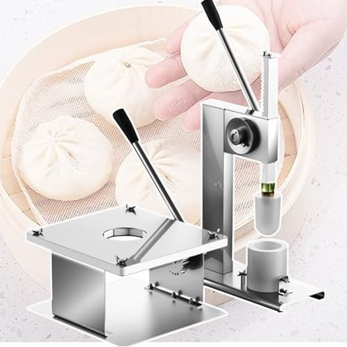 Machine De Fabrication De Petits Pains – Machine Manuelle De Bureau Baozi-3 Moules Pour Maison Et Commerce, Moule De Fabrication De Petits Pains Farcis Cuits à Vapeur En Acier Inoxydable Silver