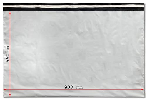 Wohnkult Versandbeutel Versandtasche Versandtüte Polybag LDPE selbstklebend 11 Größen (K9+ | 900x550+2x50+50, 100, Anzahl)