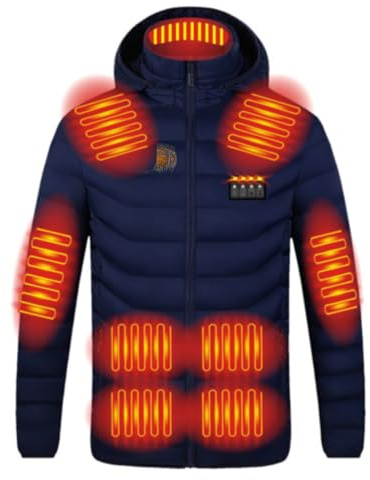 Zeiayuas Veste Chauffante Homme Femme 2024 Doudoune Chauffante avec 19 Coussins Chauffants en Fibre de Carbone, 4 Niveaux de Température pour Le Travail en extérieur Tenue Quotidienne Ski