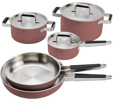 ZWILLING Pure - Juego de utensilios de cocina de acero inoxidable de 8 piezas, color rosa