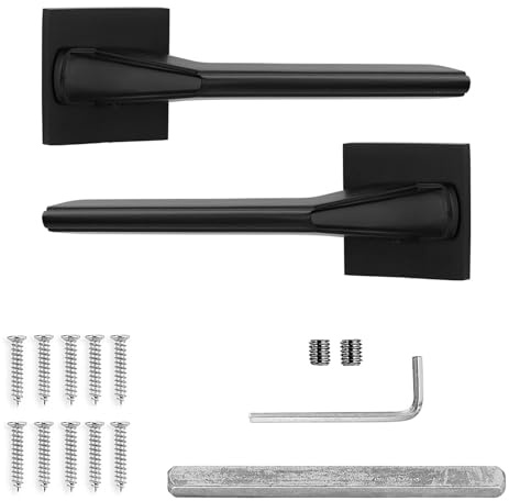 Decoranddecor Black Door Handles Internal Door Handles for Interior Doors | CE Marked, solid aluminium, built to last, Interior Door Handles, fits 35-45 mm doors, Pera Range