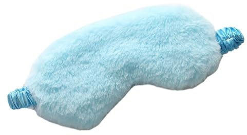 UYFRD Leichte, bequeme Schlafmaske, superweich, verstellbar, Kaninchen, Plüsch-Augenmasken zum Schlafen, Schichten, Arbeit, Nickerchen, für Männer und Frauen (blau)