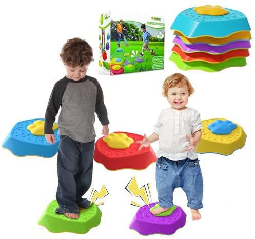 Stepping Stones for Kids,5PCS Durable Non-Slip Sensory Balance Stones,Garden Toys Promote Balance and Motor Skills for Kids, Obstacle Course, Outdoor Toy Gift for Toddlers Ages 3+