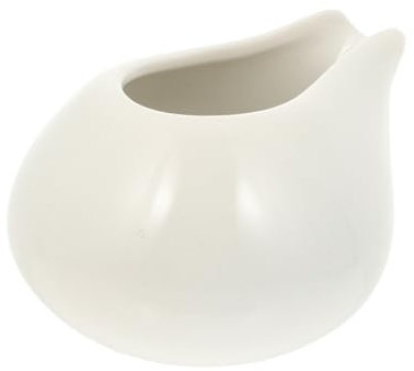 GALPADA Jarra De Salsa De Cerámica Sin Asa 150 Ml Color Blanco Superficie Lisa Diseño Cómodo Para Uso Doméstico y Profesional Restaurantes y Cafeterías