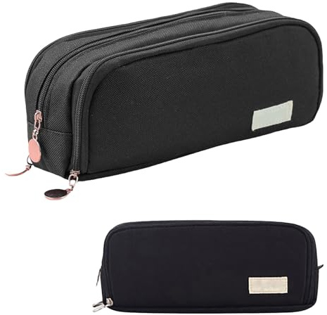 Federmäppchen,Mäppchen 3 Fach Großes Fassungsvermögen,Stiftemäppchen,Federtaschen Teenager,Pencil Case Tragbare,Federmappe Schwarz,Etui Stifte mit Reißverschluss für Schule Büro,Jungen und Mädchen