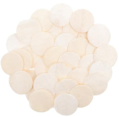 TOGEVAL Luffa Gesichtspeeling Pads 36 Stück Rund Sanftes Peeling für Männer und Wasseraktiviert Vielseitig Einsetzbar für Dusche und Pflege
