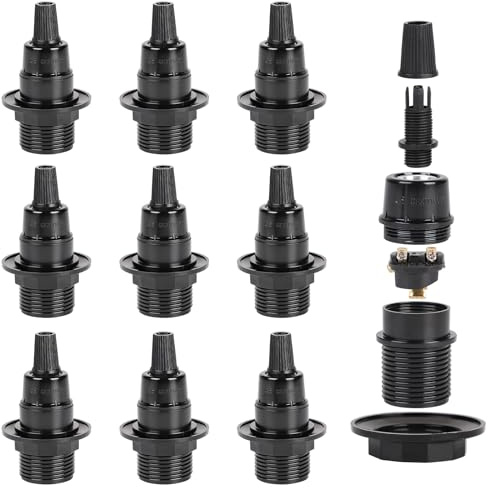 EFUTURETIME 10 x Douille E14 a Visser (250V 2A) Douilles Lampe en Bakélite avec Pince de Câble