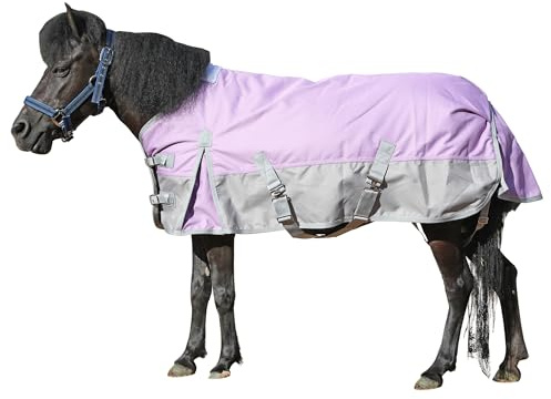 Gallopoff Manta 1200D para pony, 200 g/m², impermeable y transpirable, para ponis, Shetty, manta de invierno forrada con correas cruzadas, solapa para la cola y cierre ajustable en el pecho, 75 cm