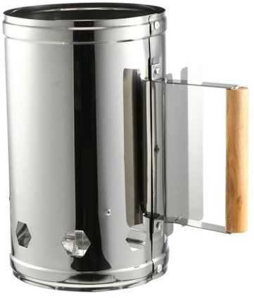 SUPVOX Barilotto Di Accensione Per Barbecue a Carbone, Strumento Per Grill All’aperto Manico in Legno Isolante, Resistente Alle Alte Temperature e Versamento Facilitato Per Uso in Giardino e Campeggio