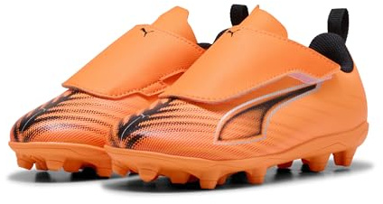 PUMA Kinder Ultra 6 Play FG/AG Fußballschuhe 33, Heat Fire Black Ultra Blue Orange