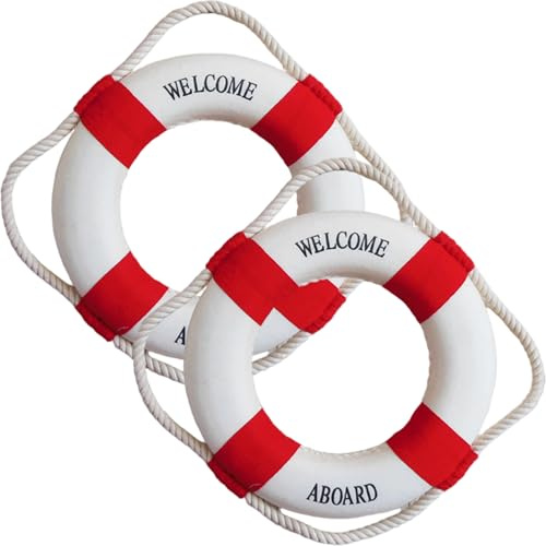 2 Stück Rettungsring, 20, 3 cm Pool-Sicherheitsring mit Umfangsseil, tragbares, leichtes Wurf-Schwimmgerät