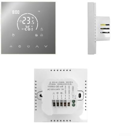 Paneles de termostato, calefacción eléctrica de suelo montado en la pared, paneles de control de temperatura para control remoto inteligente de aplicación sin versión WiFi (calefacción de caldera de