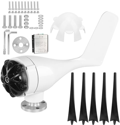 Generatore di turbine eoliche 300 W 5 pale 12 m/s a basso rumore e alta potenza in uscita per case uso industriale materiale plastico in lega diametro 1,2 m (48V)