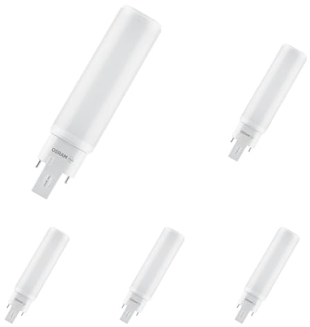 OSRAM Lampada DULUX D 18 LED per base G24D-2, 7 watt, 640 lumen, bianco caldo (3000K), ruotabile, sostituzione della tradizionale lampada Dulux da 18W (Confezione da 5)