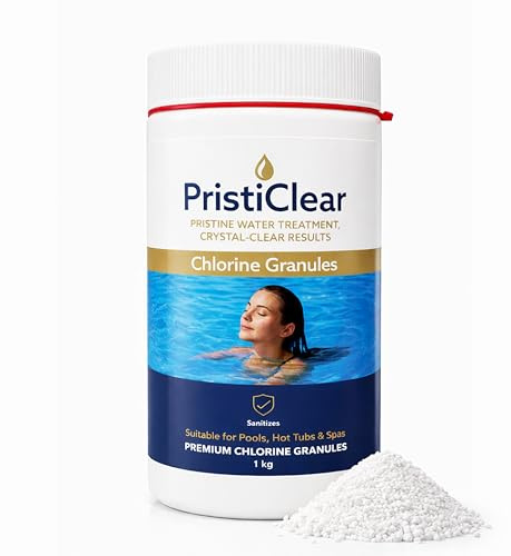 PristiClear Chlorine Granules 1kg – Fast Dissolving Chlorine Granules for Hot Tub & Swimming Pool, Sanitiser for Crystal Clear Water | Premium Treatment for Pools, Lazy Spa & Hot Tubs