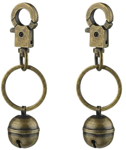 QEAS 2 Stück Retro Hundeglocke Katzenglocke Mit Schlüsselringen, Langlebige Messing Retro Haustier Glocken, Praktische Jagd Hunde Glöckchen für Täglichen Haustiergebrauch Im Freien und Zuhause