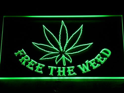 ADVPRO Cartel Luminoso 404-g Free The Weed Marijuana High Life LED Light Sign