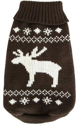 Wolters | Strickpullover Elch in Braun/Weiß | Rückenlänge 25 cm